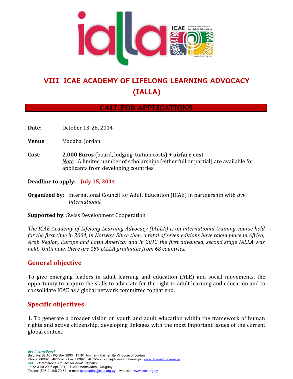 ICAE Academy of Lifelong Learning Advocacy - IALLA