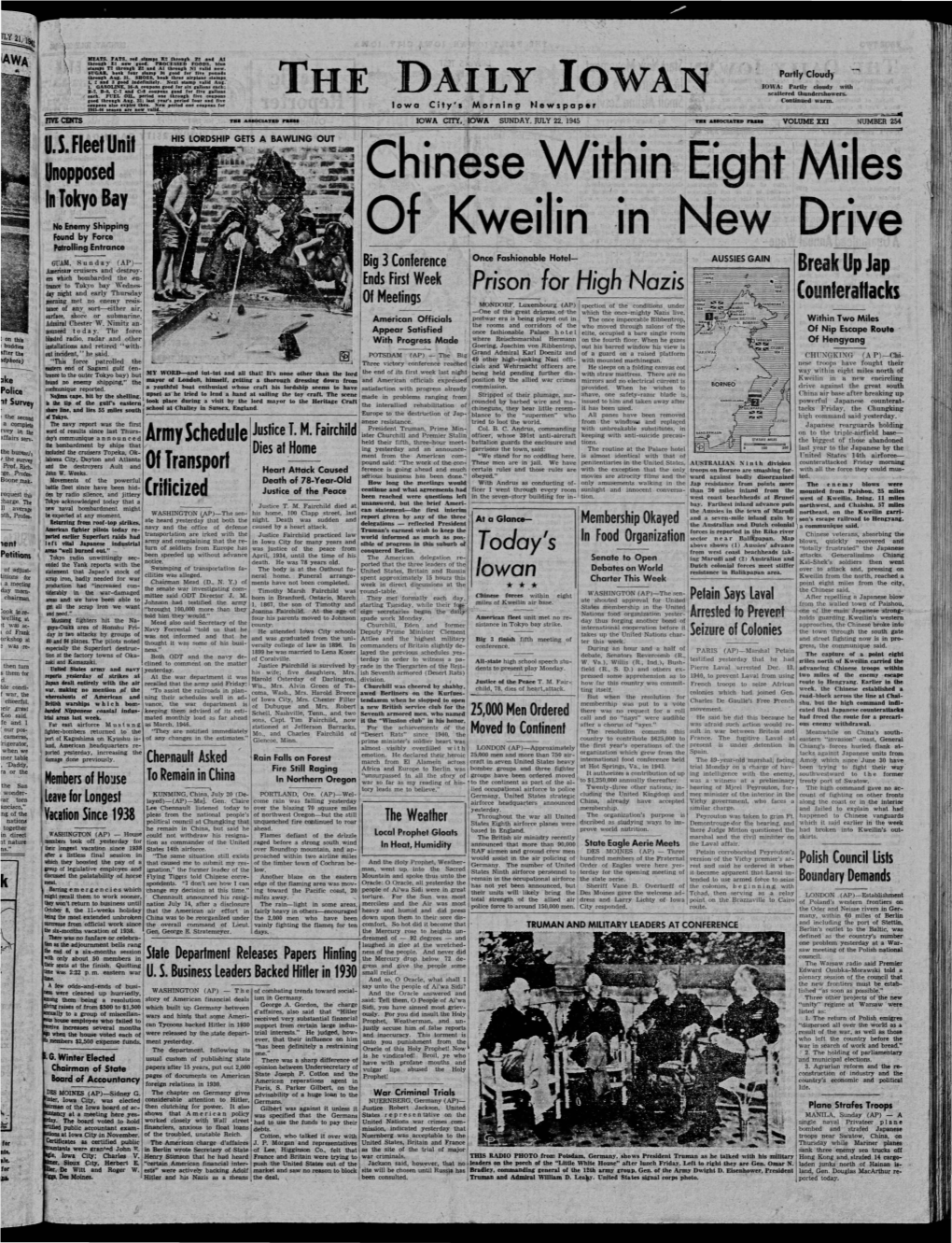 Daily Iowan (Iowa City, Iowa), 1945-07-22