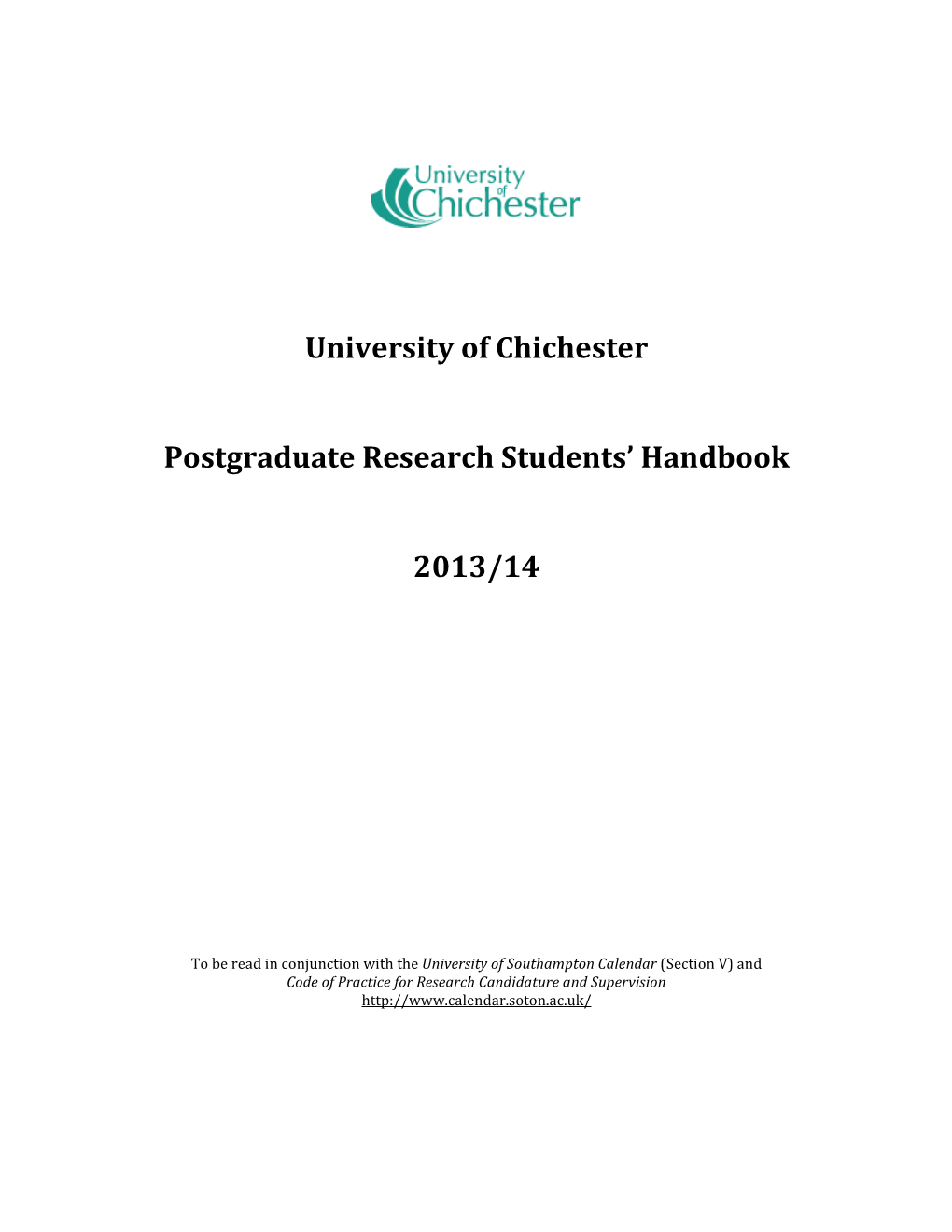 Postgraduate Student Handbook – University of Chichester