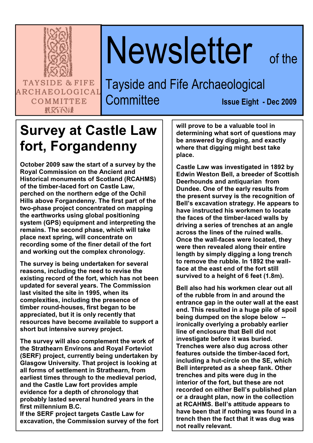 Tayside and Fife Archaeological Survey at Castle Law Fort