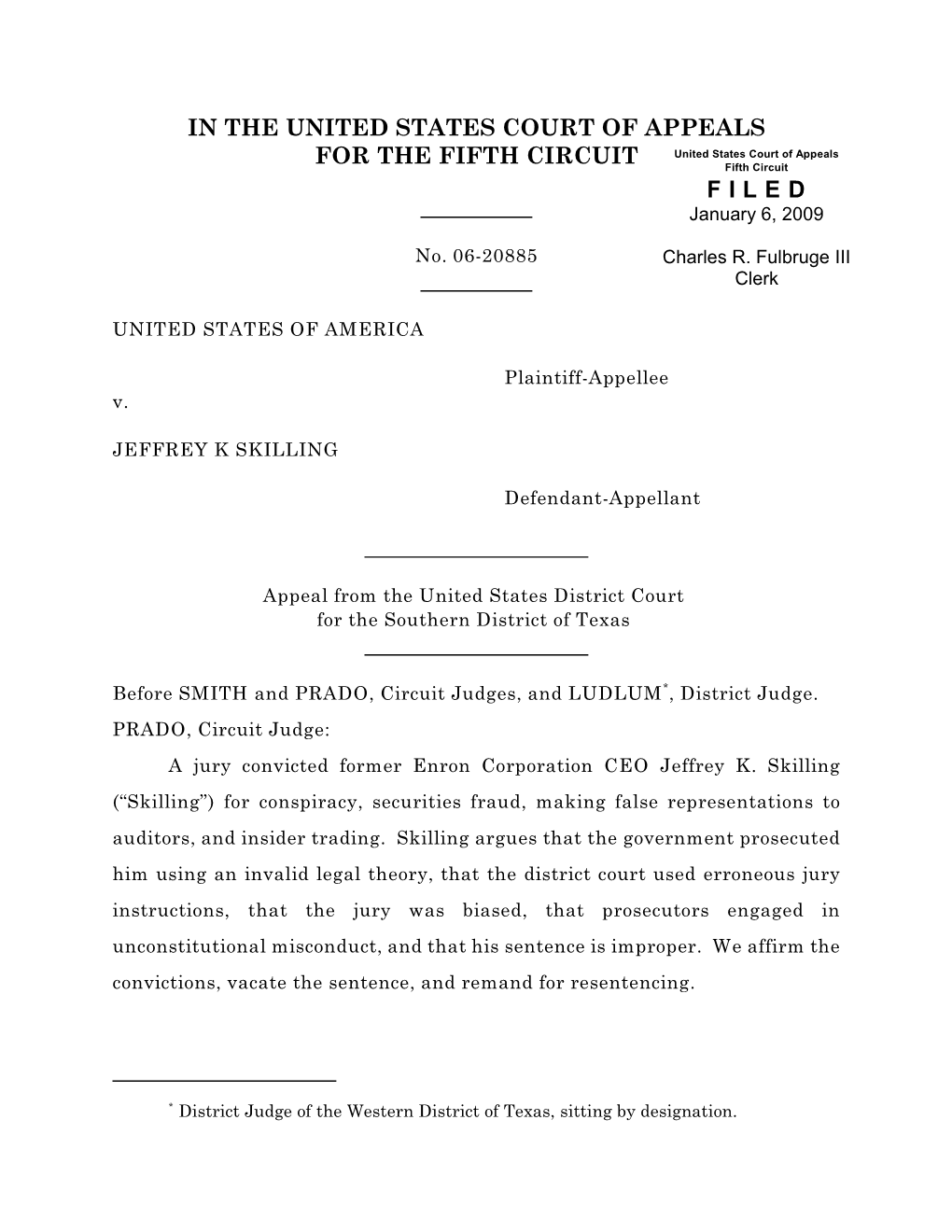 U.S. Court of Appeals for the Fifth Circuit's January 6, 2009 Decision