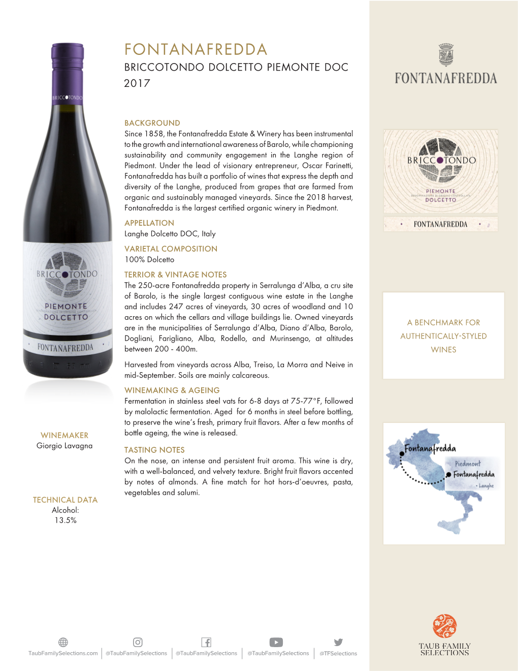 Fontanafredda Briccotondo Dolcetto Piemonte Doc 2017