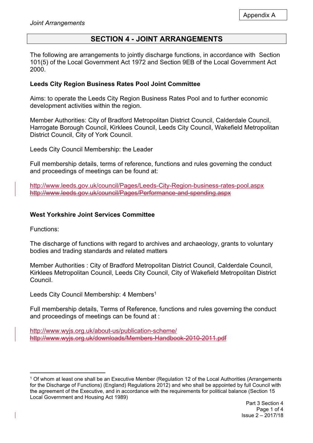 Section 4 - Joint Arrangements