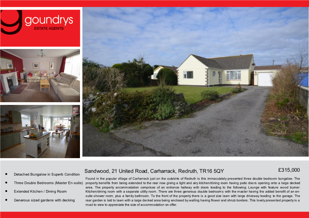 Sandwood, 21 United Road, Carharrack, Redruth, TR16 5QY