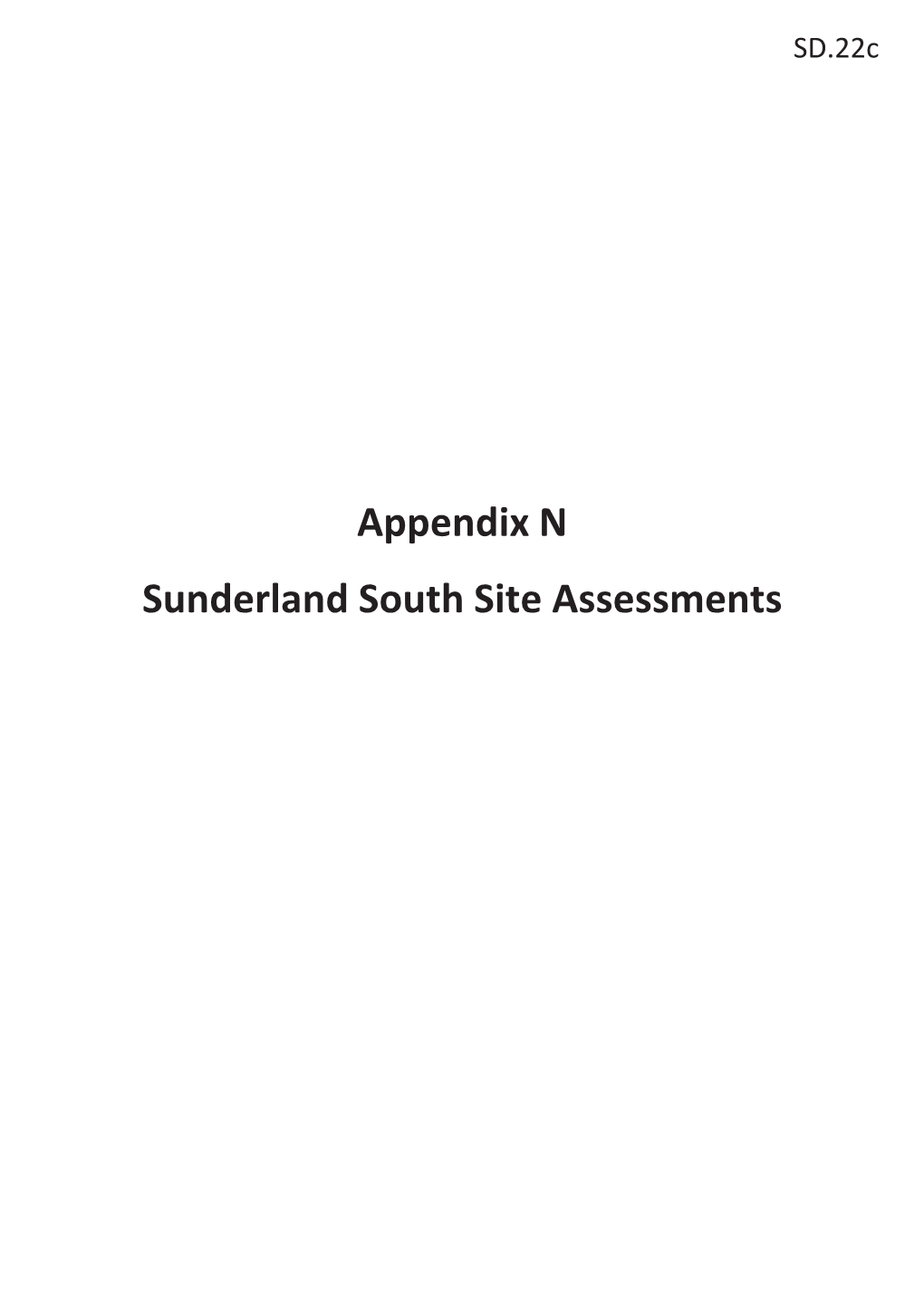 Appendix N Sunderland South Site Assessments