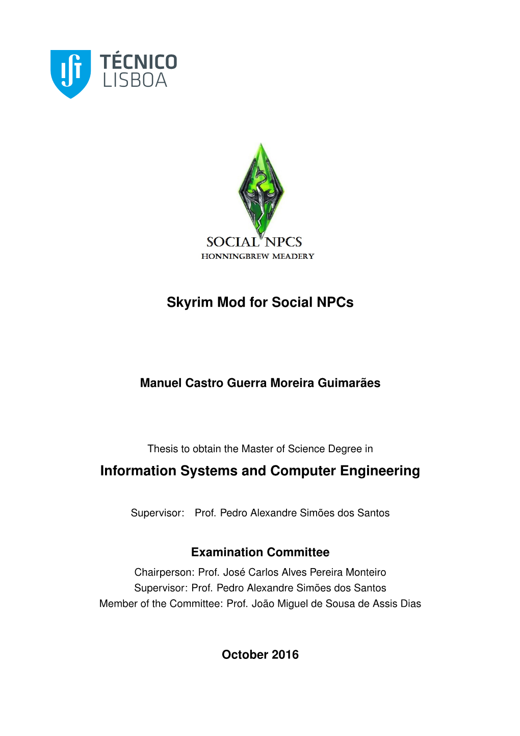 Skyrim Mod for Social Npcs Information Systems and Computer