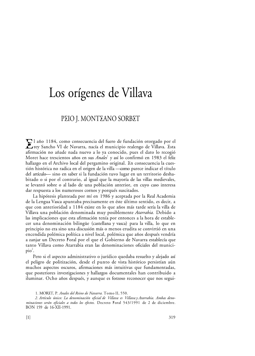 Los Orígenes De Villava