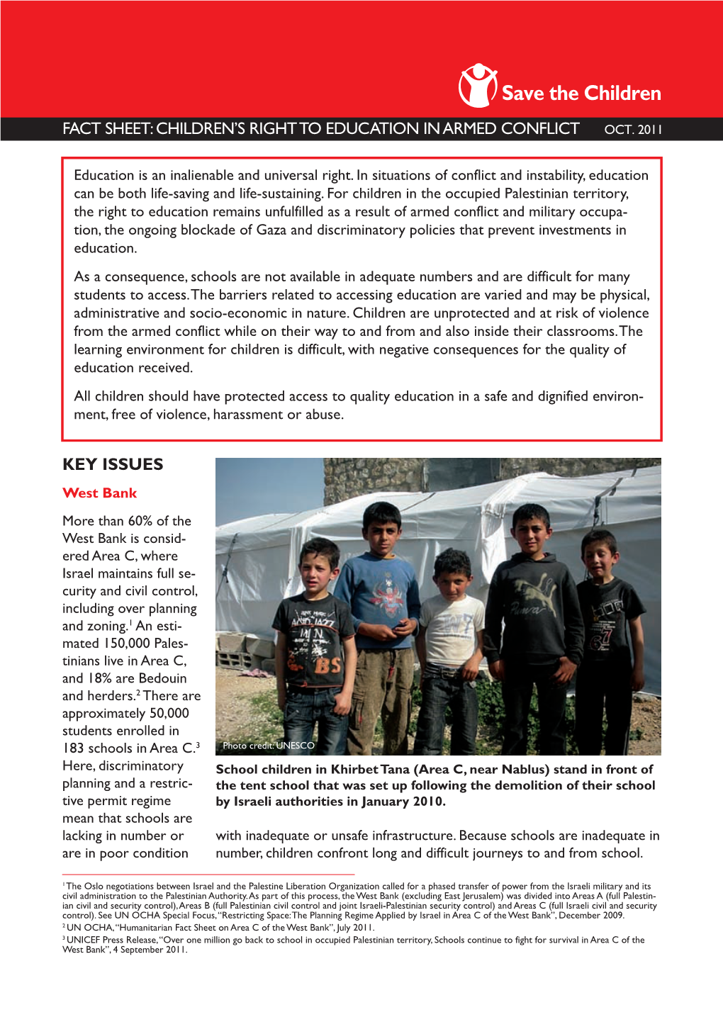 Fact Sheet: Children's Right to Education in Armed