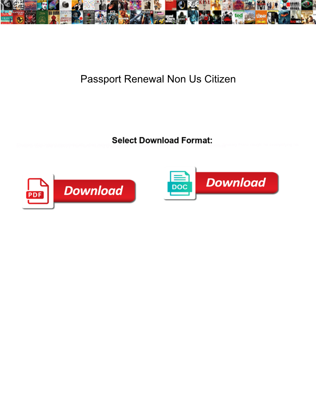 Passport Renewal Non Us Citizen