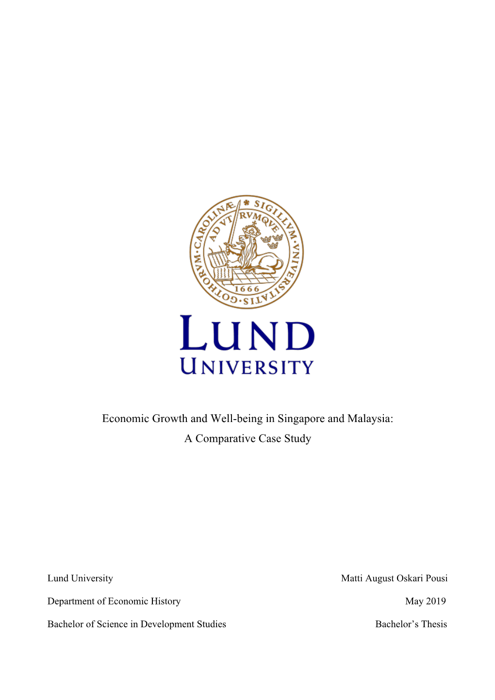 Economic Growth and Well-Being in Singapore and Malaysia: a Comparative Case Study