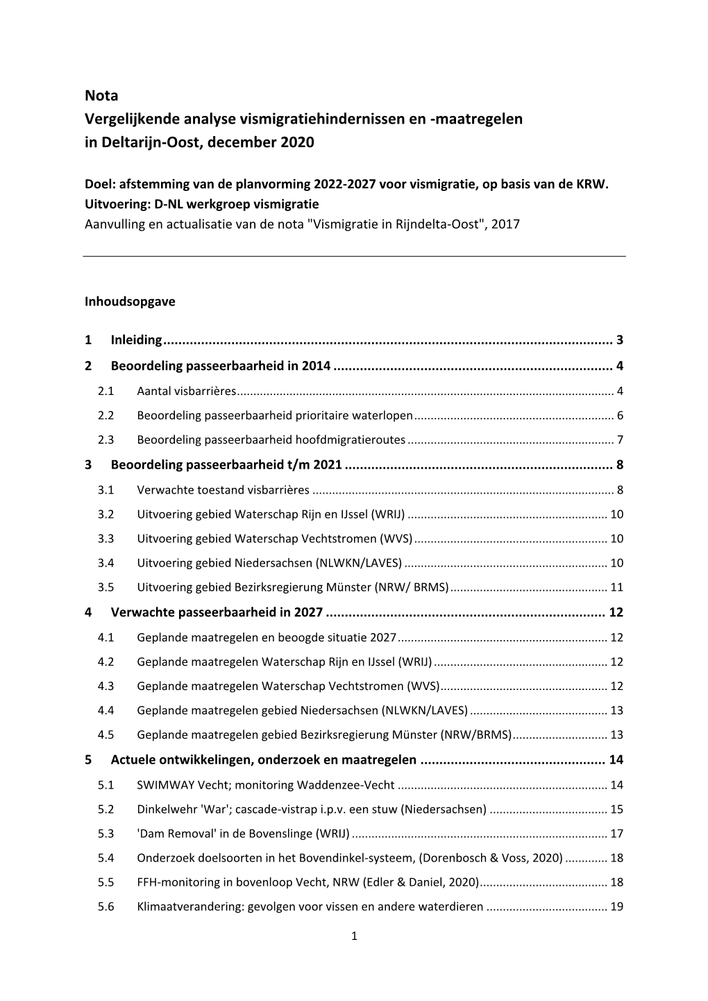 Nota AGDR Werkgroep Vismigratie