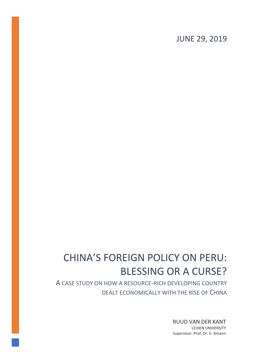 China's Foreign Policy on Peru