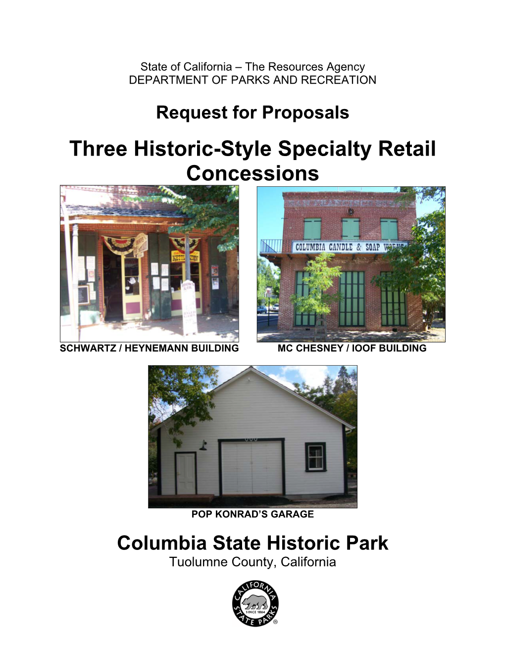 Three Historic-Style Specialty Retail Concessions