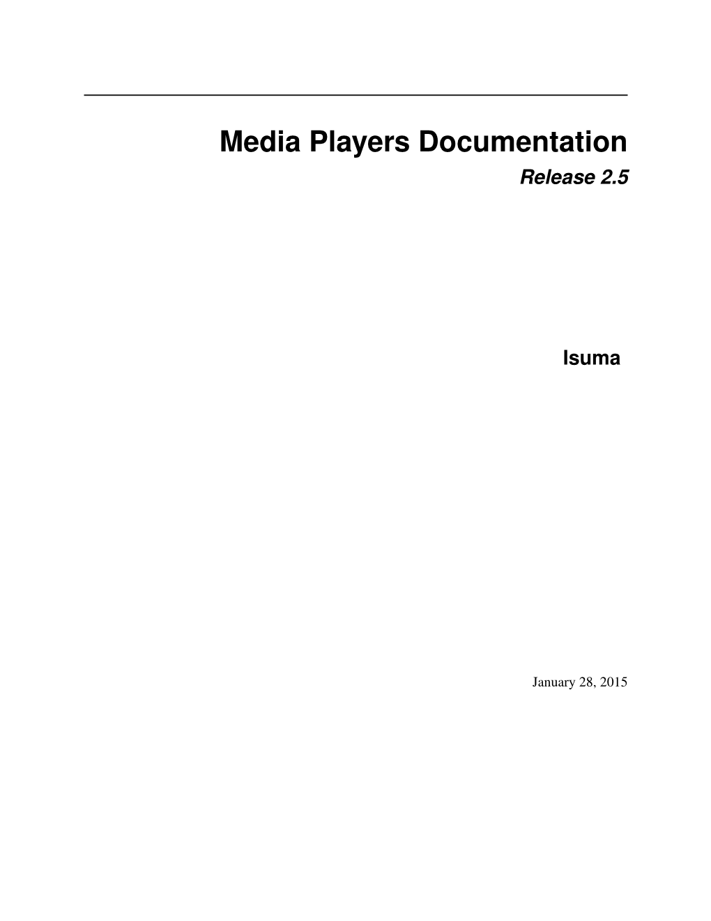Media Players Documentation Release 2.5