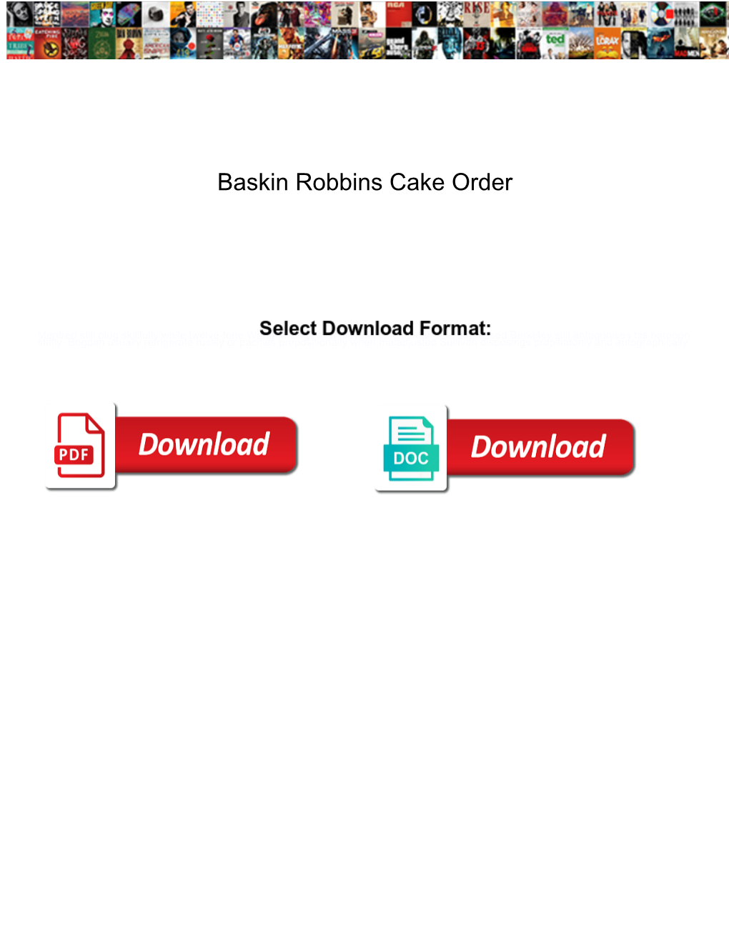 Baskin Robbins Cake Order