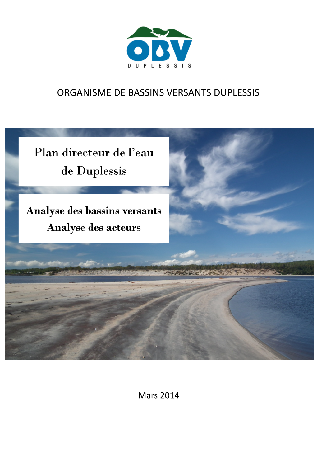 Plan Directeur De L'eau De Duplessis