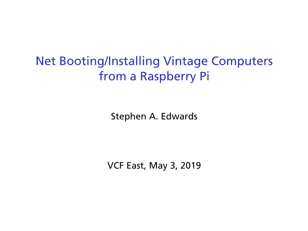 Net Booting/Installing Vintage Computers from a Raspberry Pi