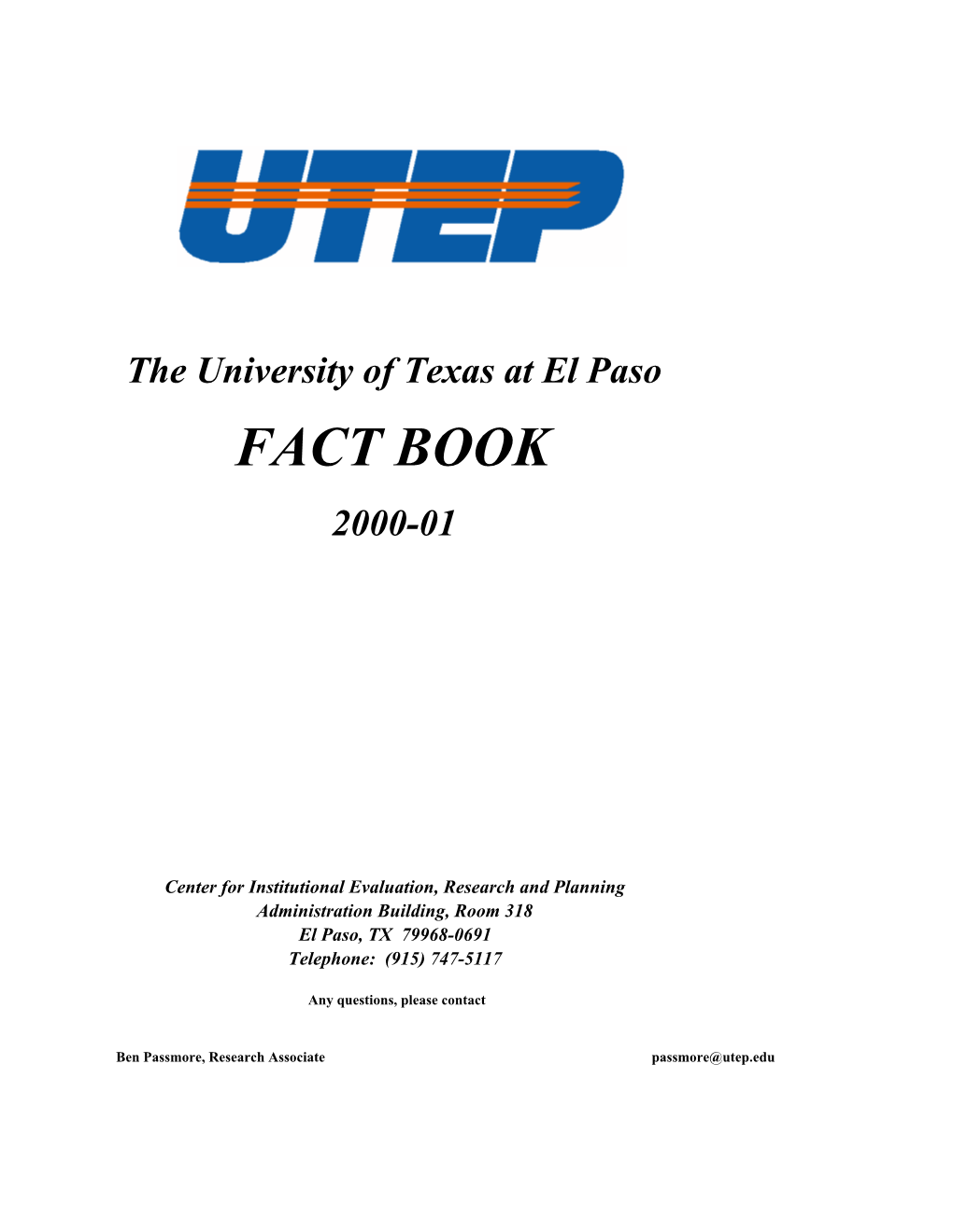 UTEP Fact Book 2000-01.Pdf