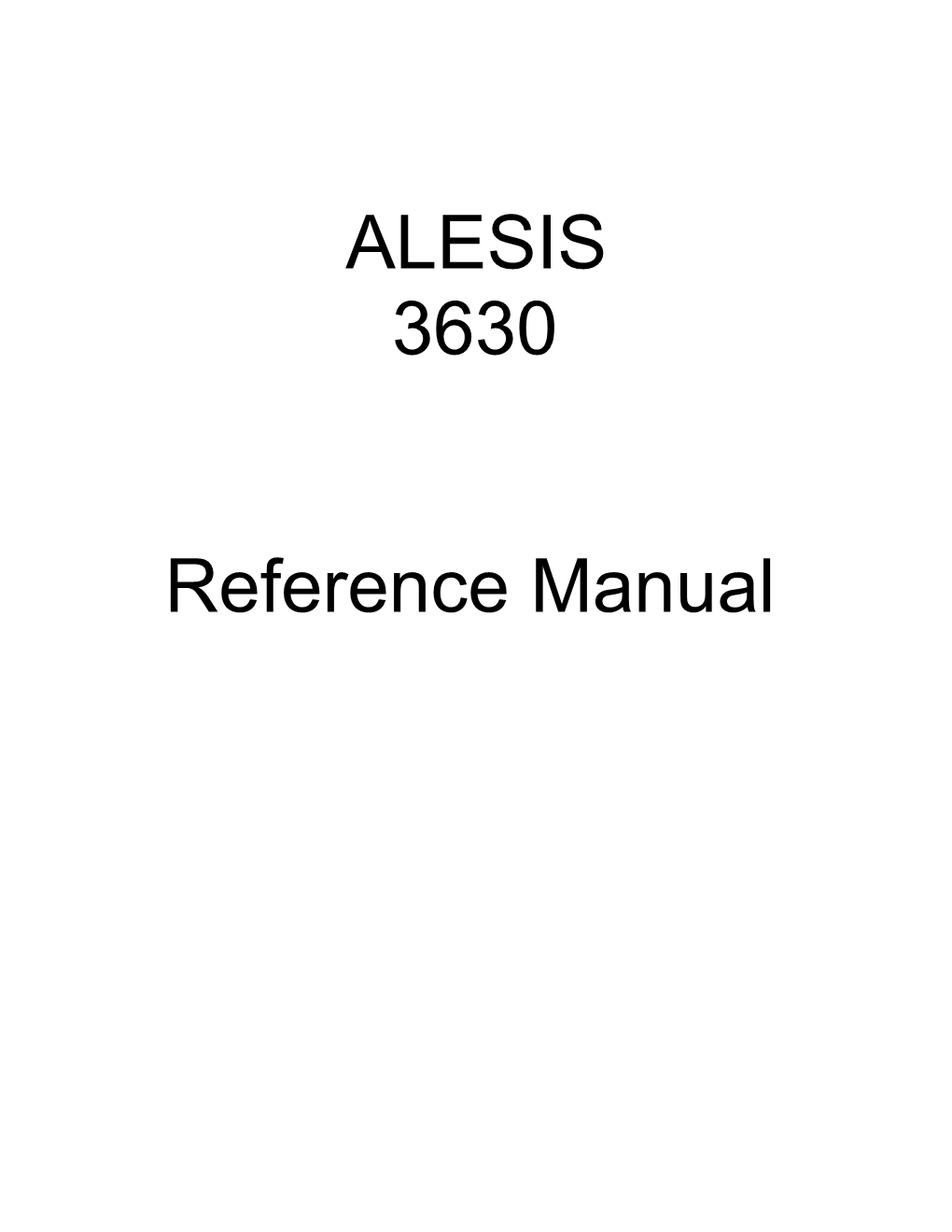 ALESIS 3630 Reference Manual