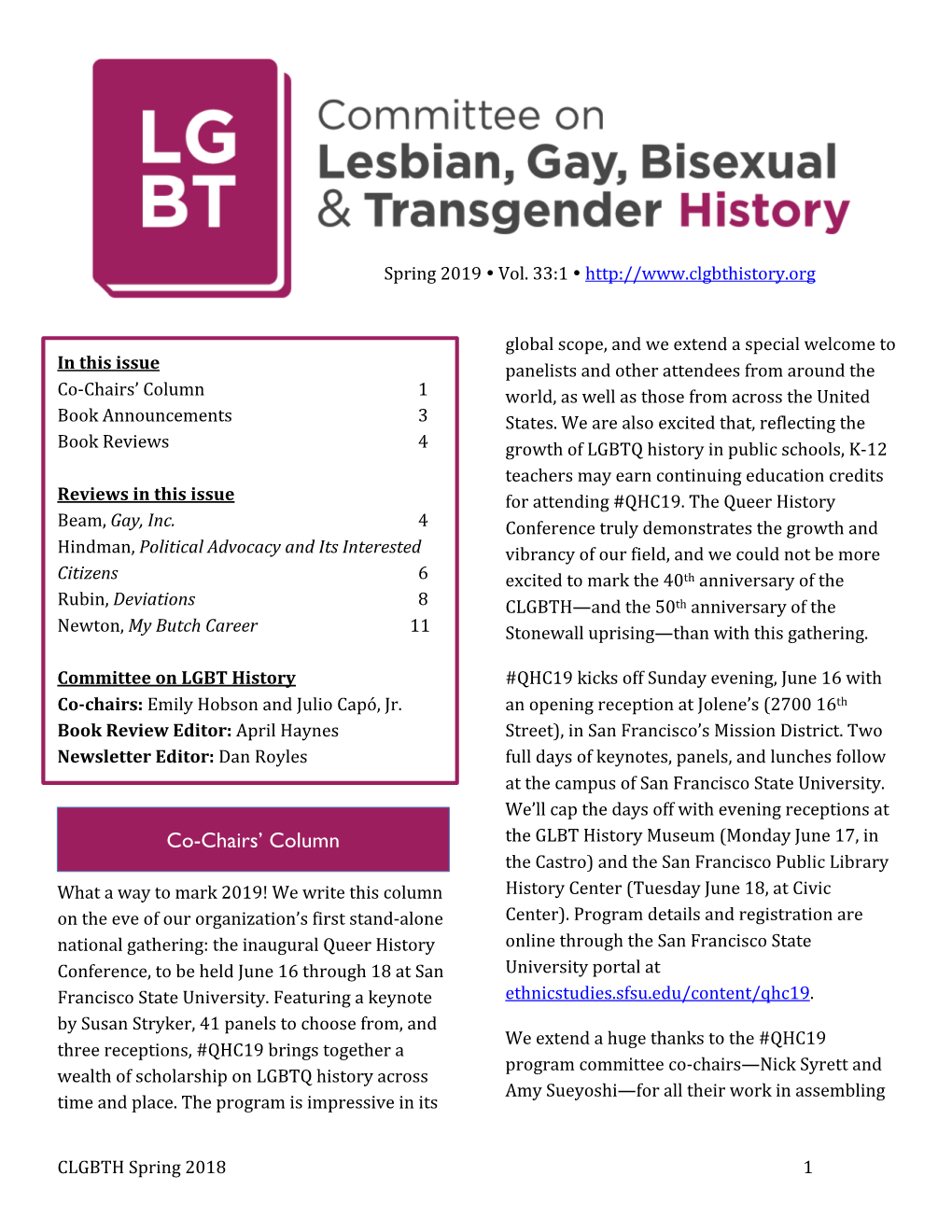 Committee on Lesbian, Gay, Bisexual, and Transgender History