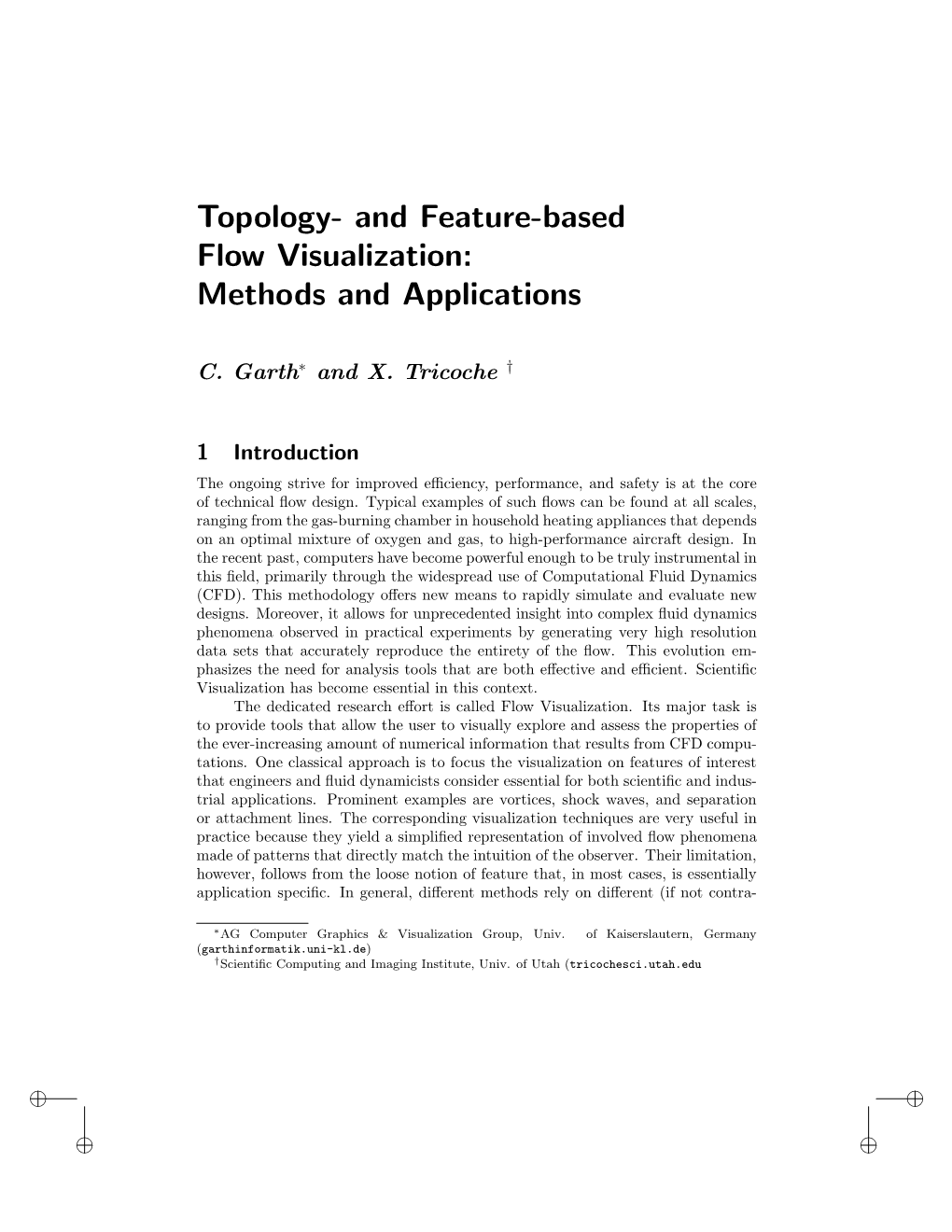 And Feature-Based Flow Visualization: Methods and Applications