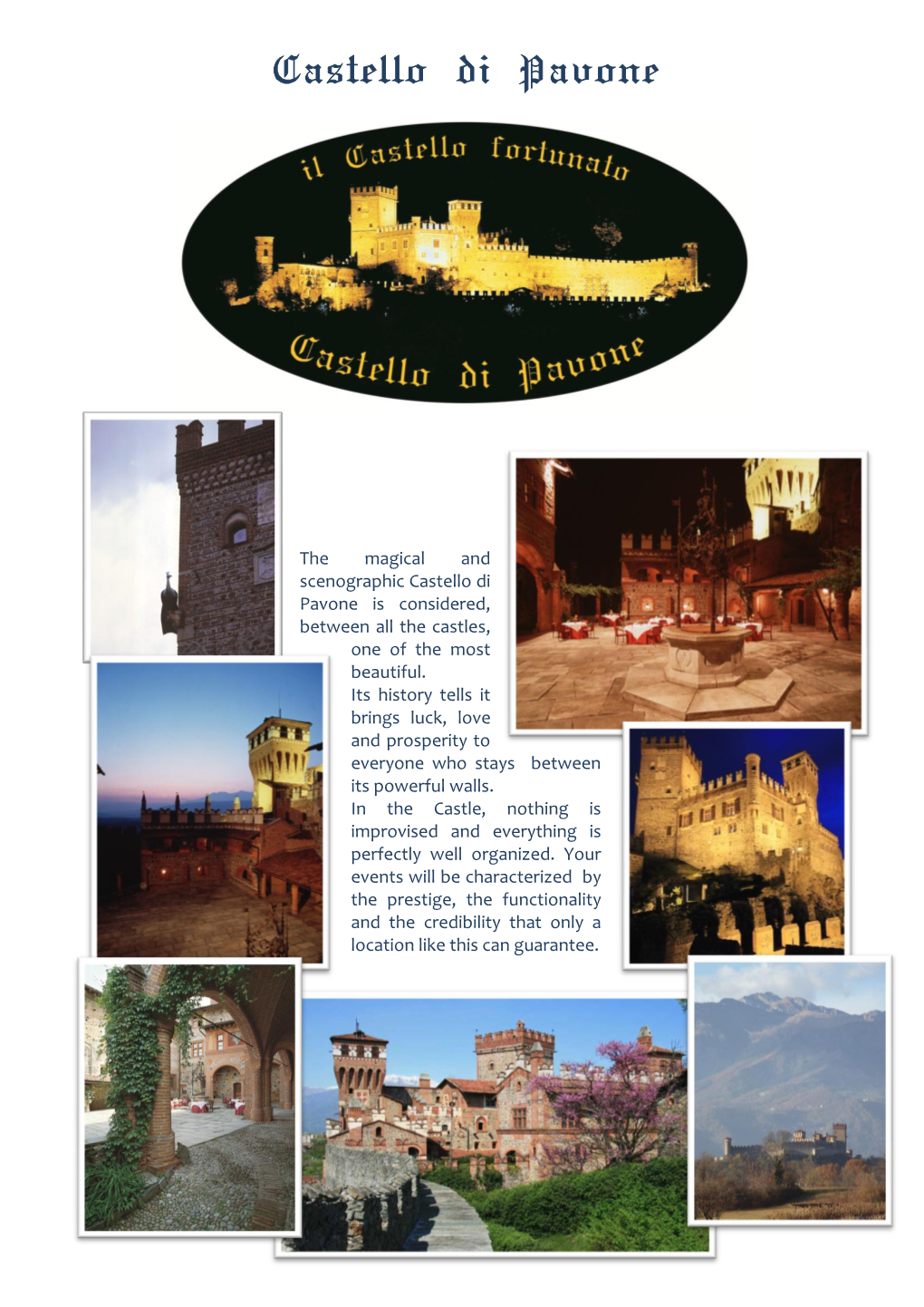 Brochure Castello Di Pavone English