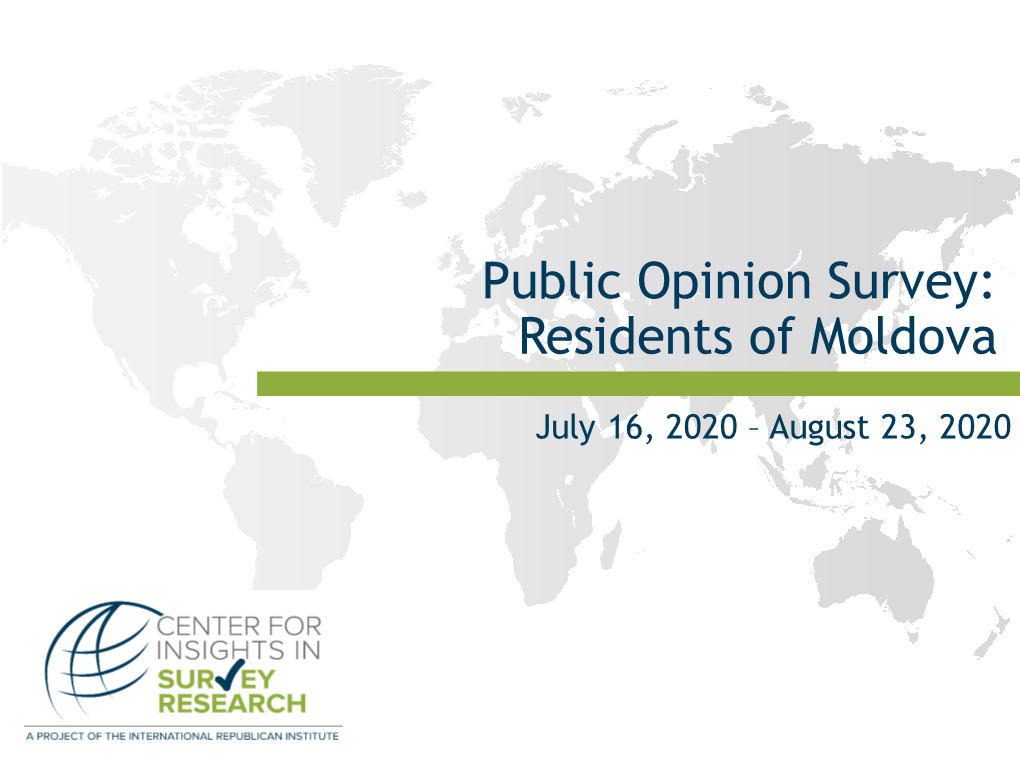 Public Opinion Survey: Residents of Moldova