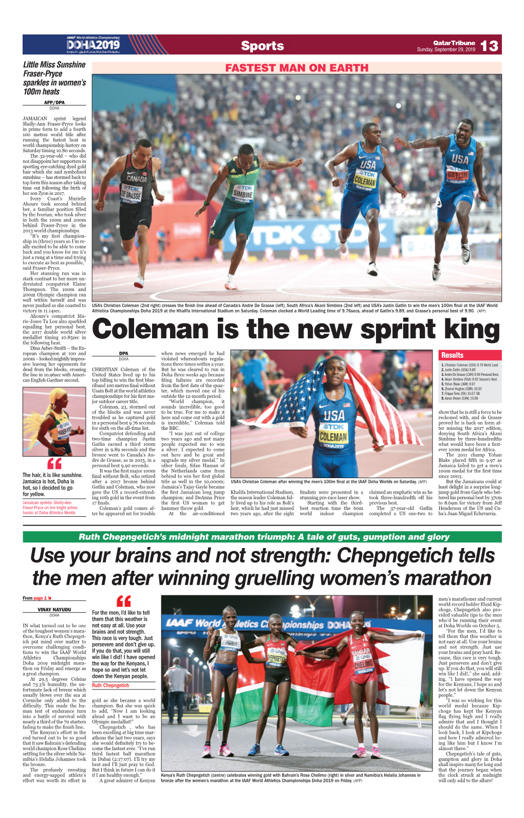 Coleman Is the New Sprint King the Following Heat