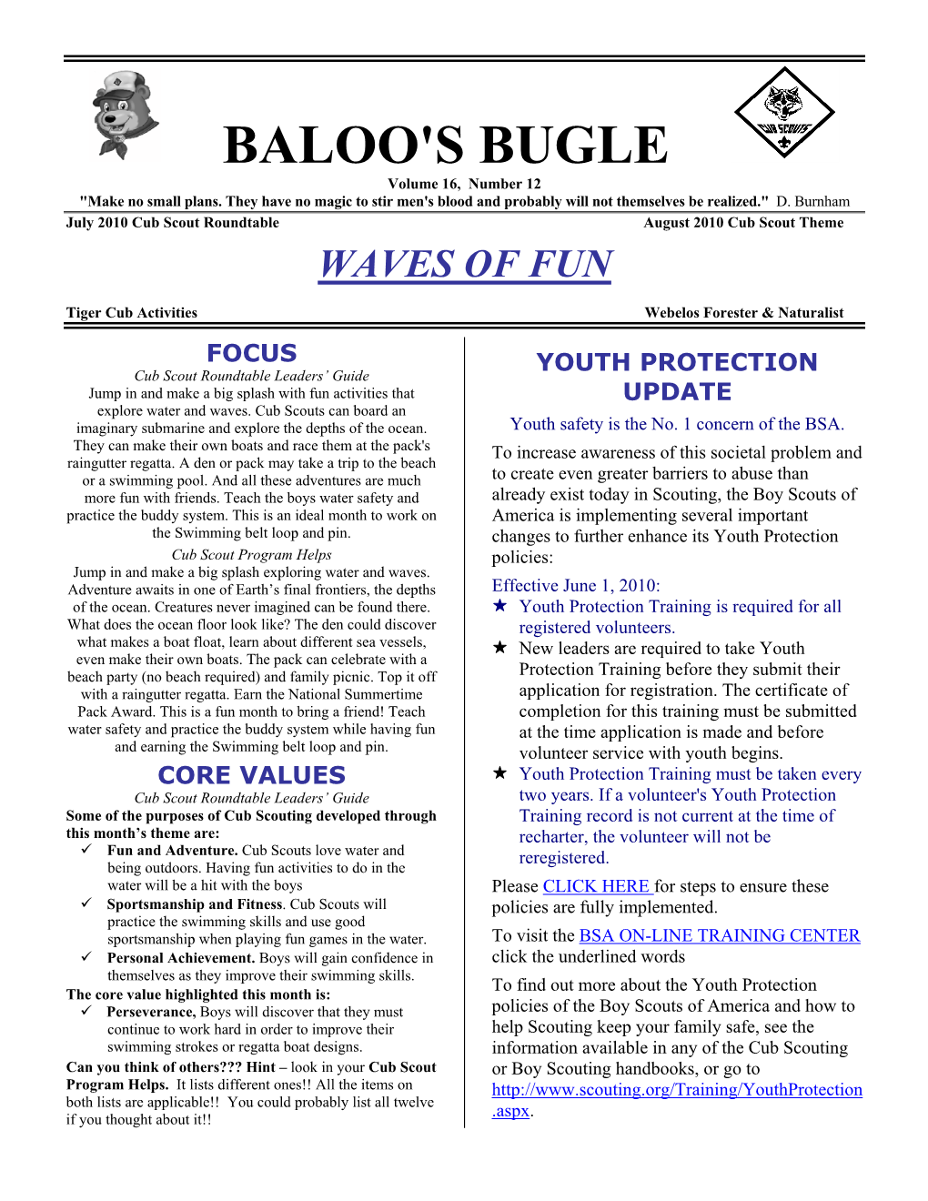 BALOO's BUGLE Volume 16, Number 12 