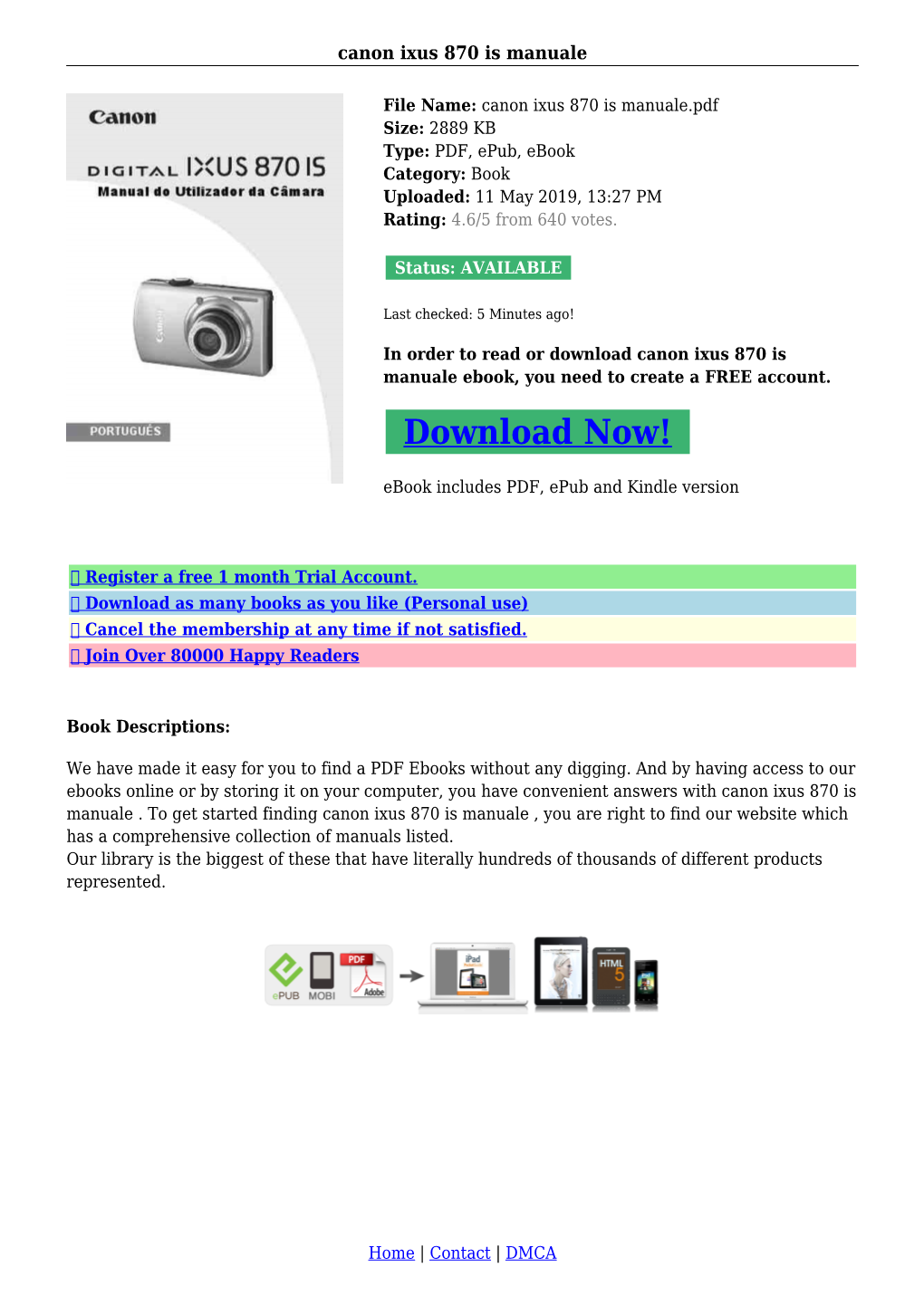 Canon Ixus 870 Is Manuale