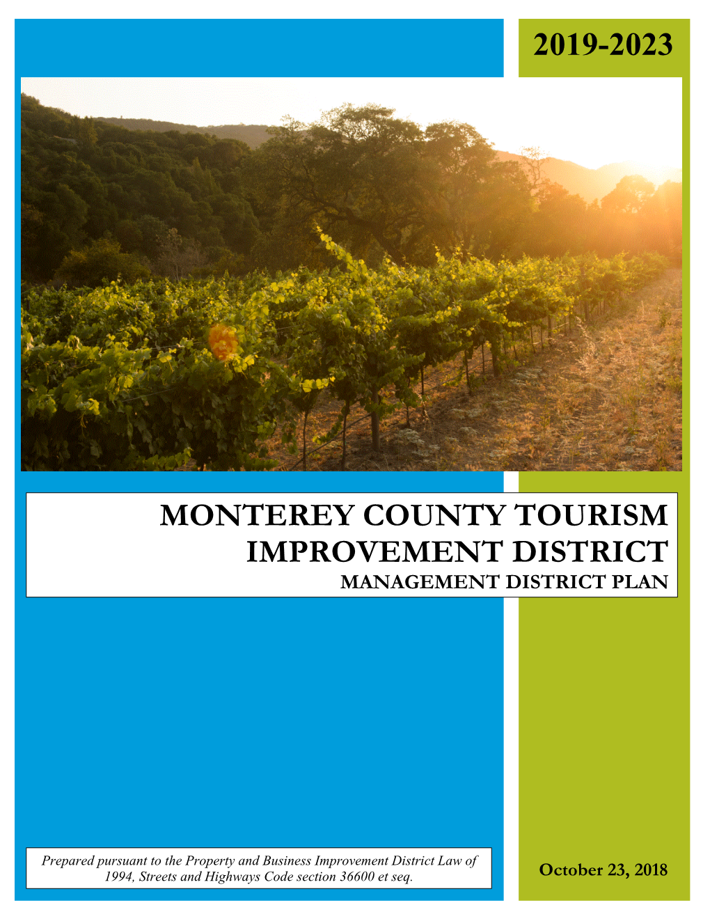 2019-2023 Monterey County Tourism Improvement District