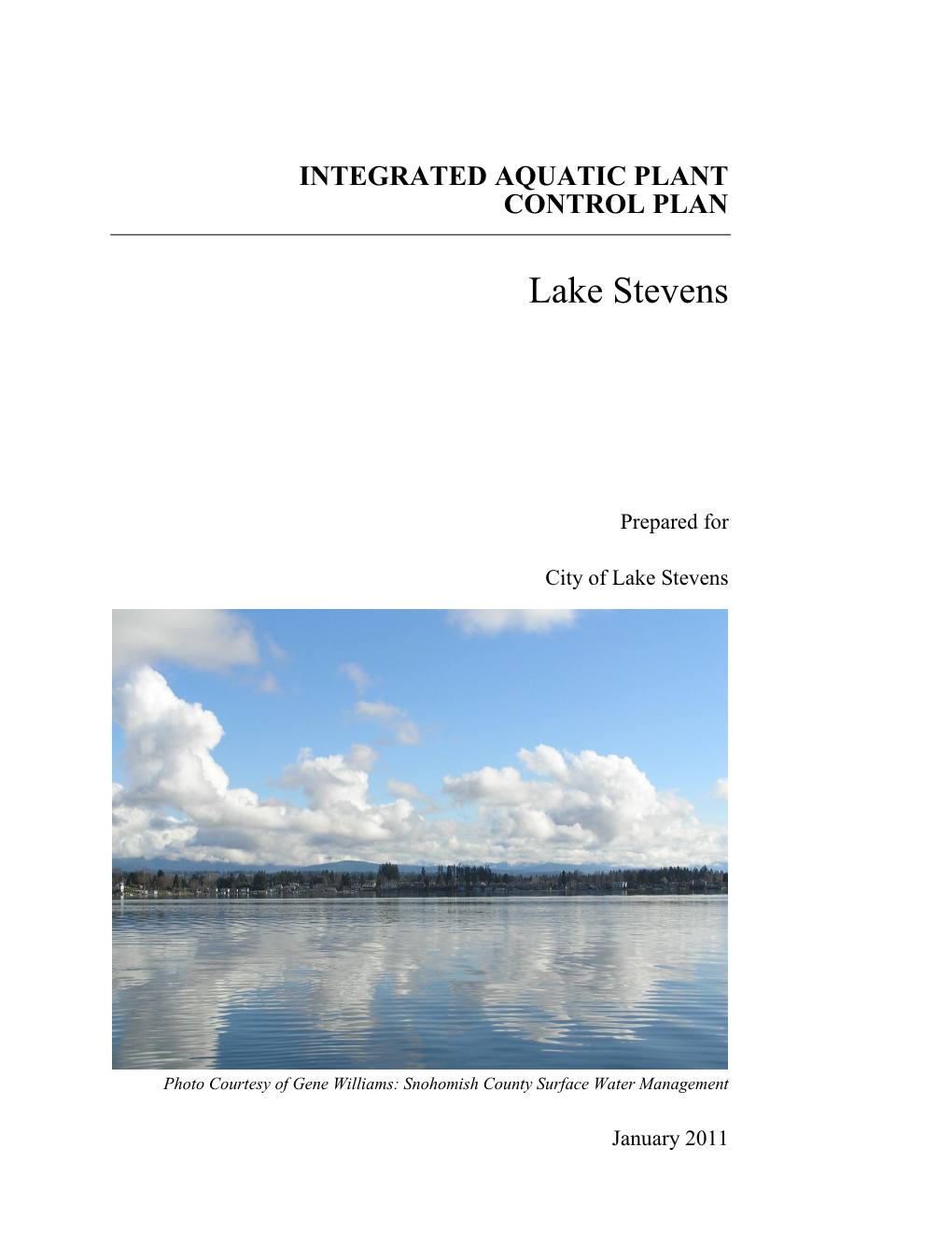 Integrated Aquatic Plant Control Plan