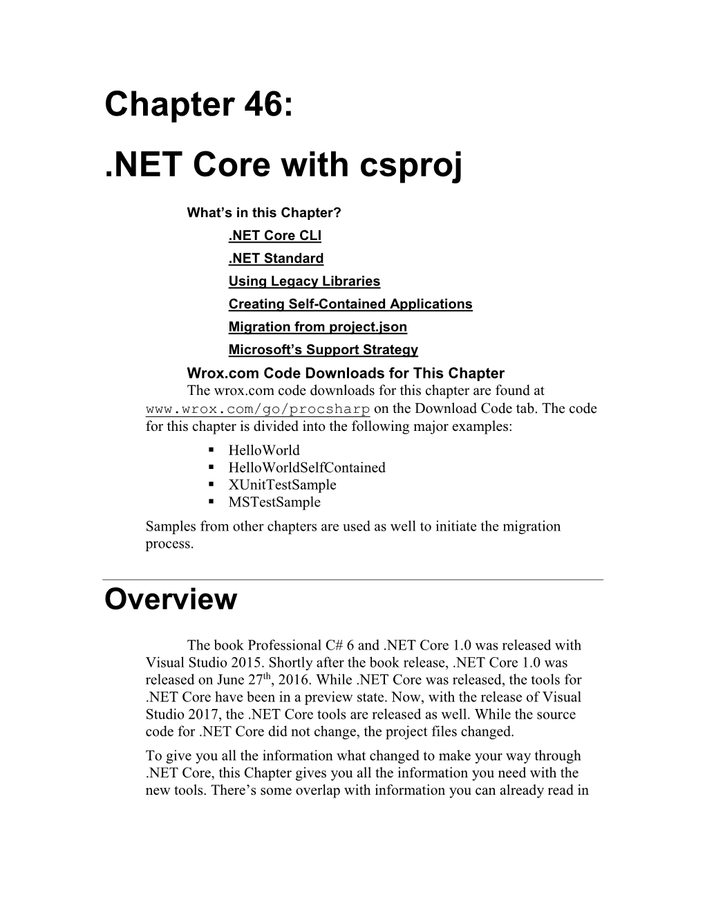 Chapter 46: .NET Core with Csproj