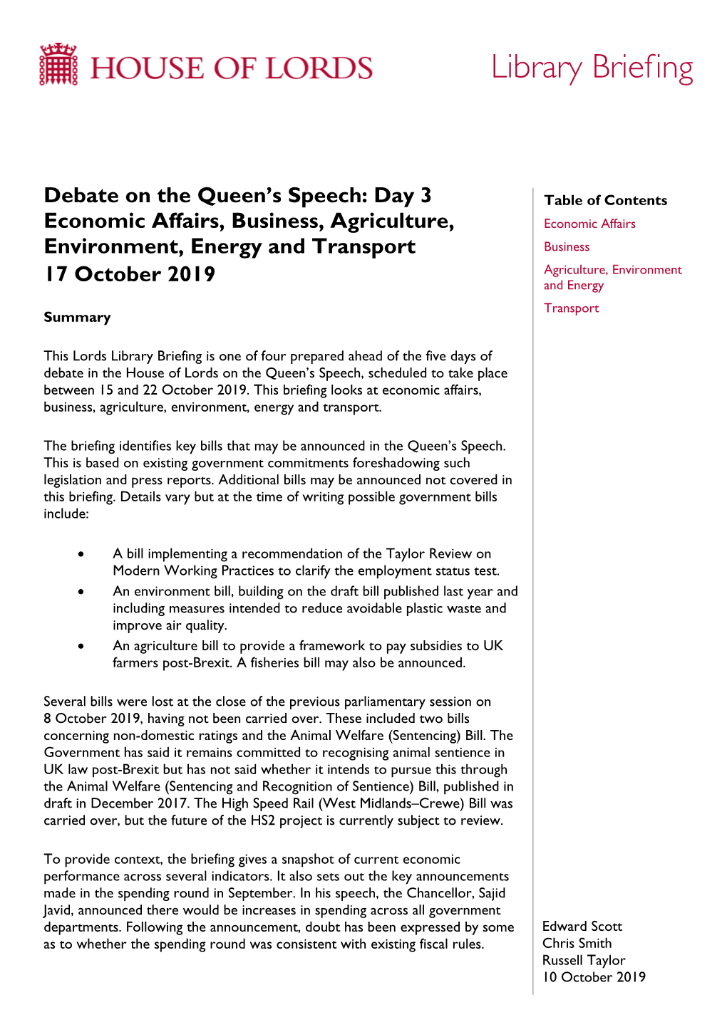 Debate on the Queen's Speech