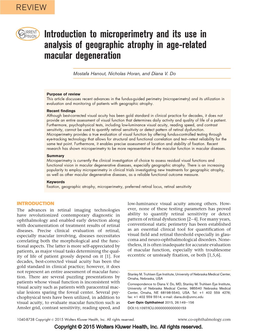 Introduction to Microperimetry and Its Use in Analysis of Geographic Atrophy in Age-Related Macular Degeneration