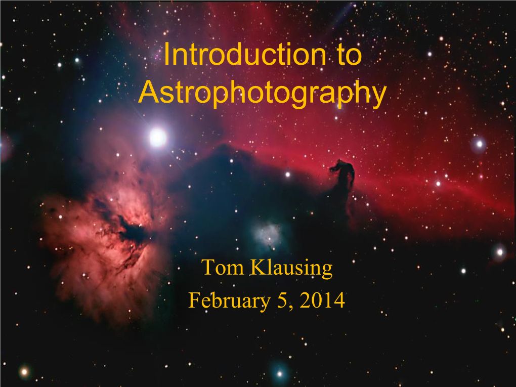 Introduction to Astrophotography