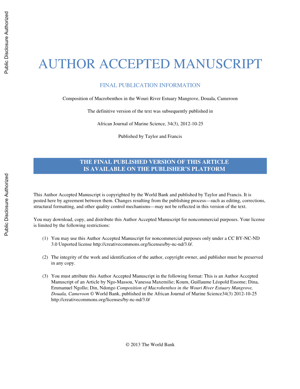 Author Accepted Manuscript