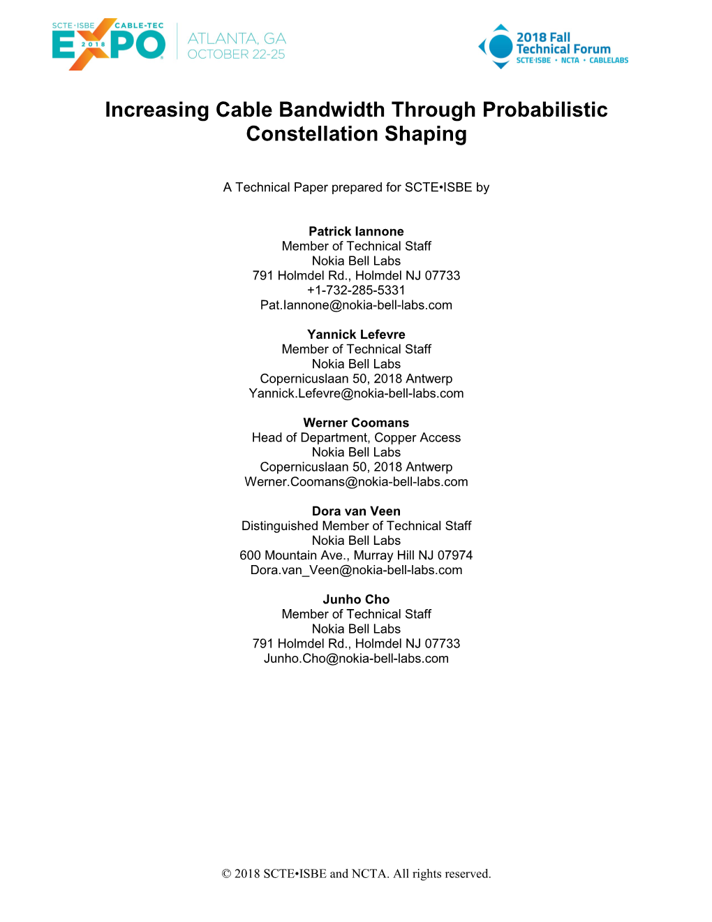 Increasing Cable Bandwidth Through Probabilistic Constellation Shaping