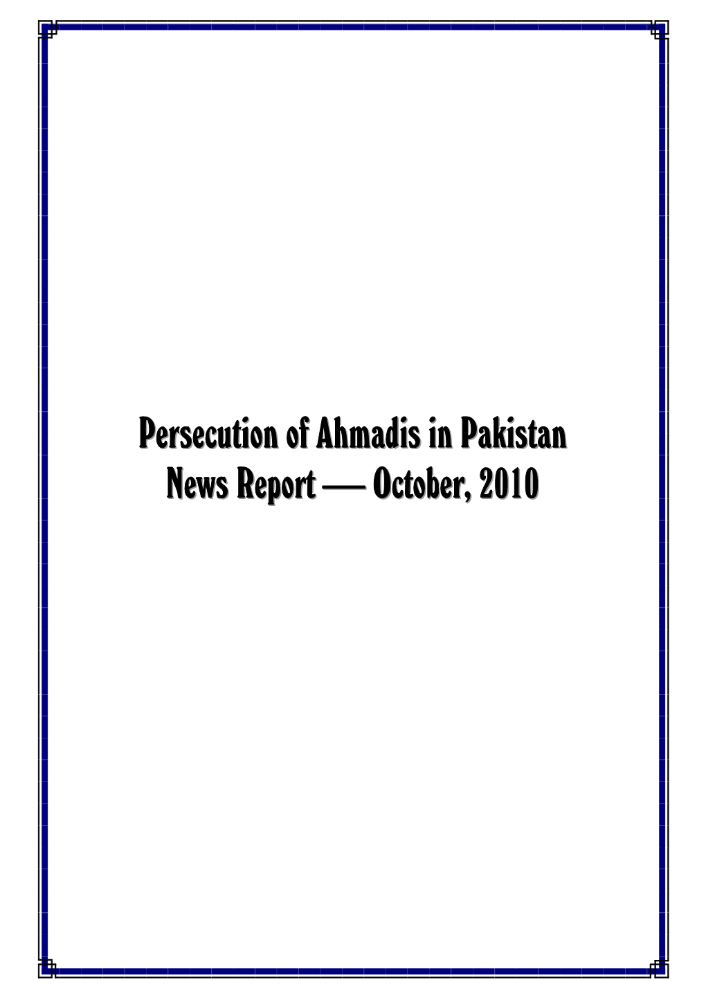 Monthly Newsreport - October, 2010