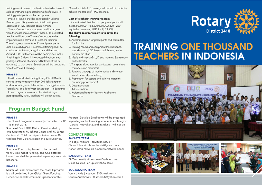 Training One Thousand Teachers in Indonesia