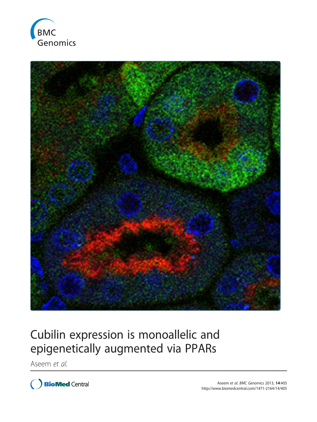 Cubilin Expression Is Monoallelic and Epigenetically Augmented Via Ppars Aseem Et Al