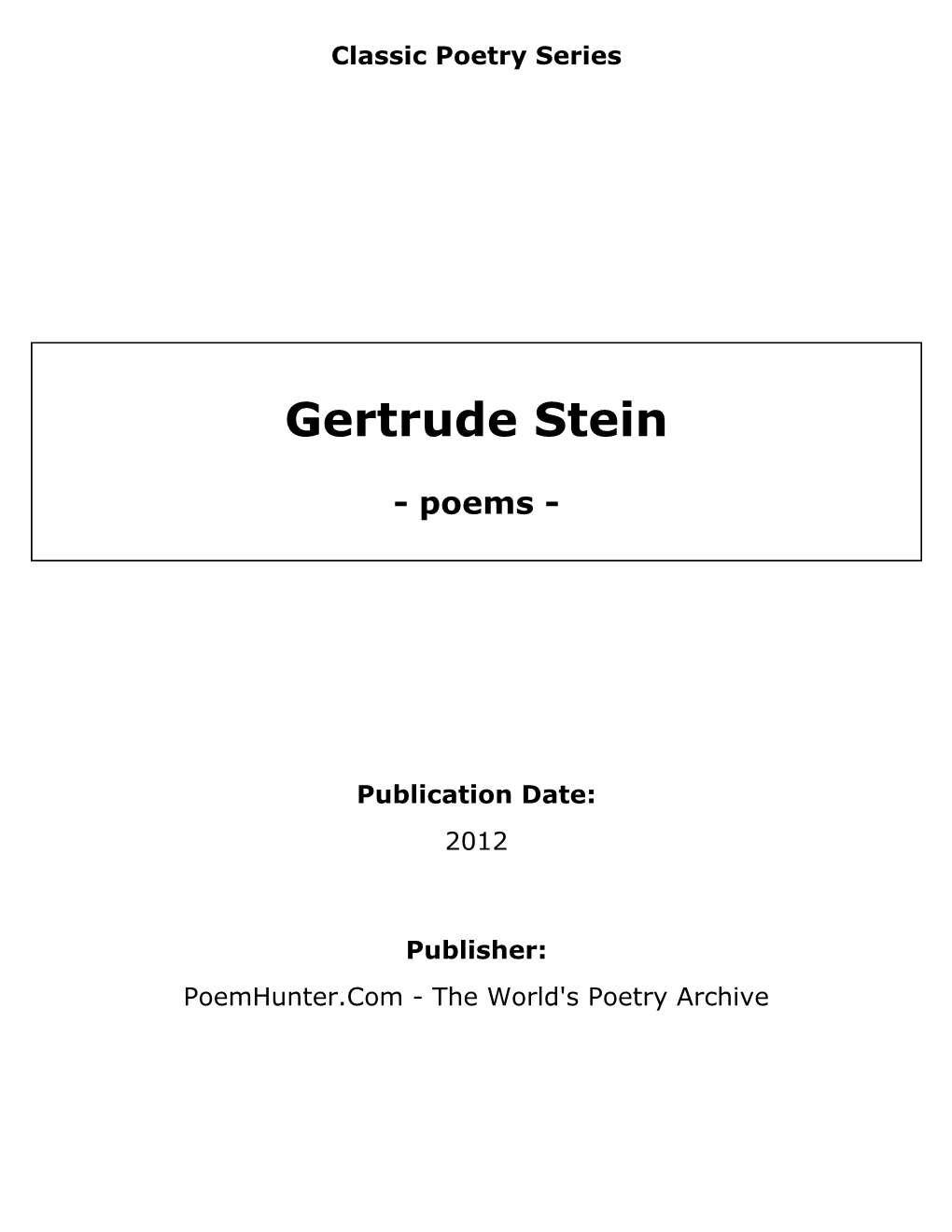 Gertrude Stein