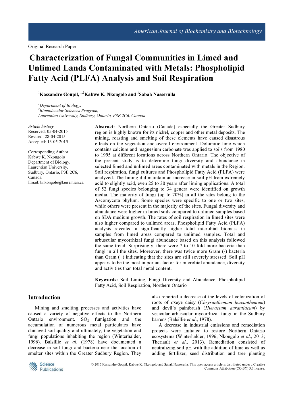 Phospholipid Fatty Acid (PLFA) Analysis and Soil Respiration