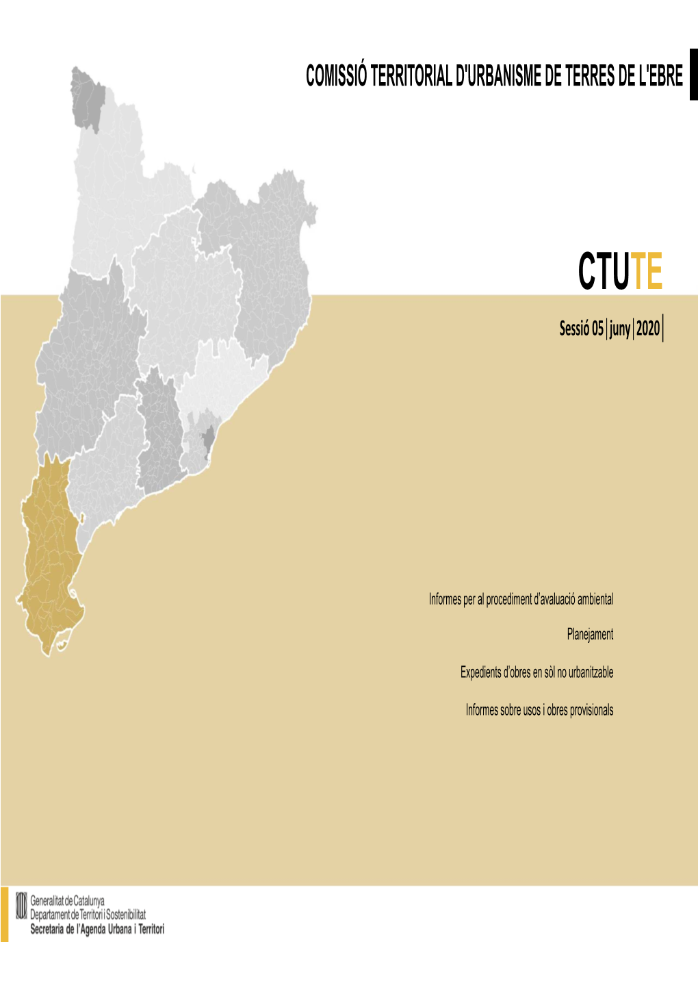 Baix Ebre PLA D'ordenació URBANÍSTICA