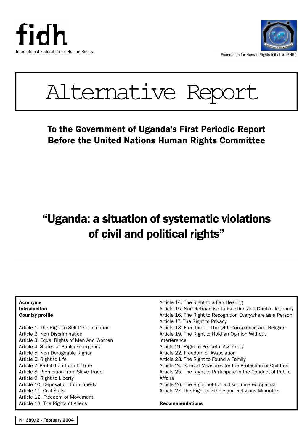 Alternative Report