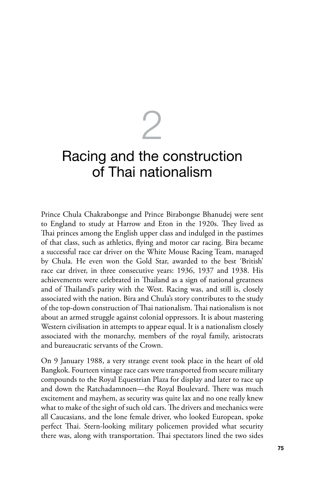 2. Racing and the Construction of Thai Nationalism