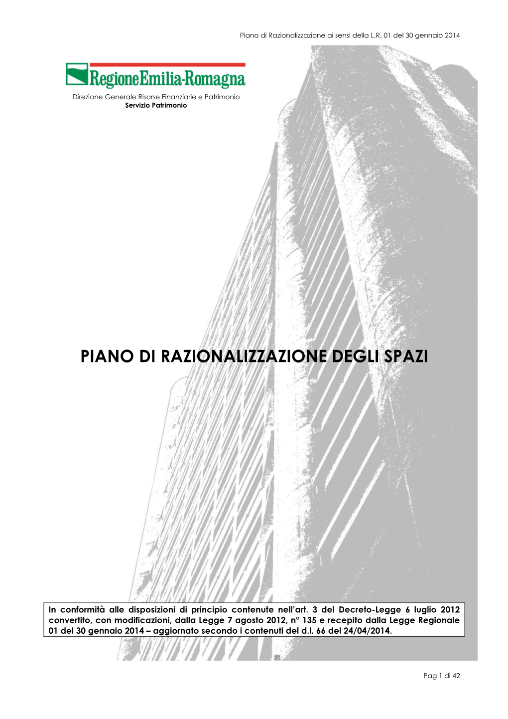 Piano Di Razionalizzazione Degli Spazi