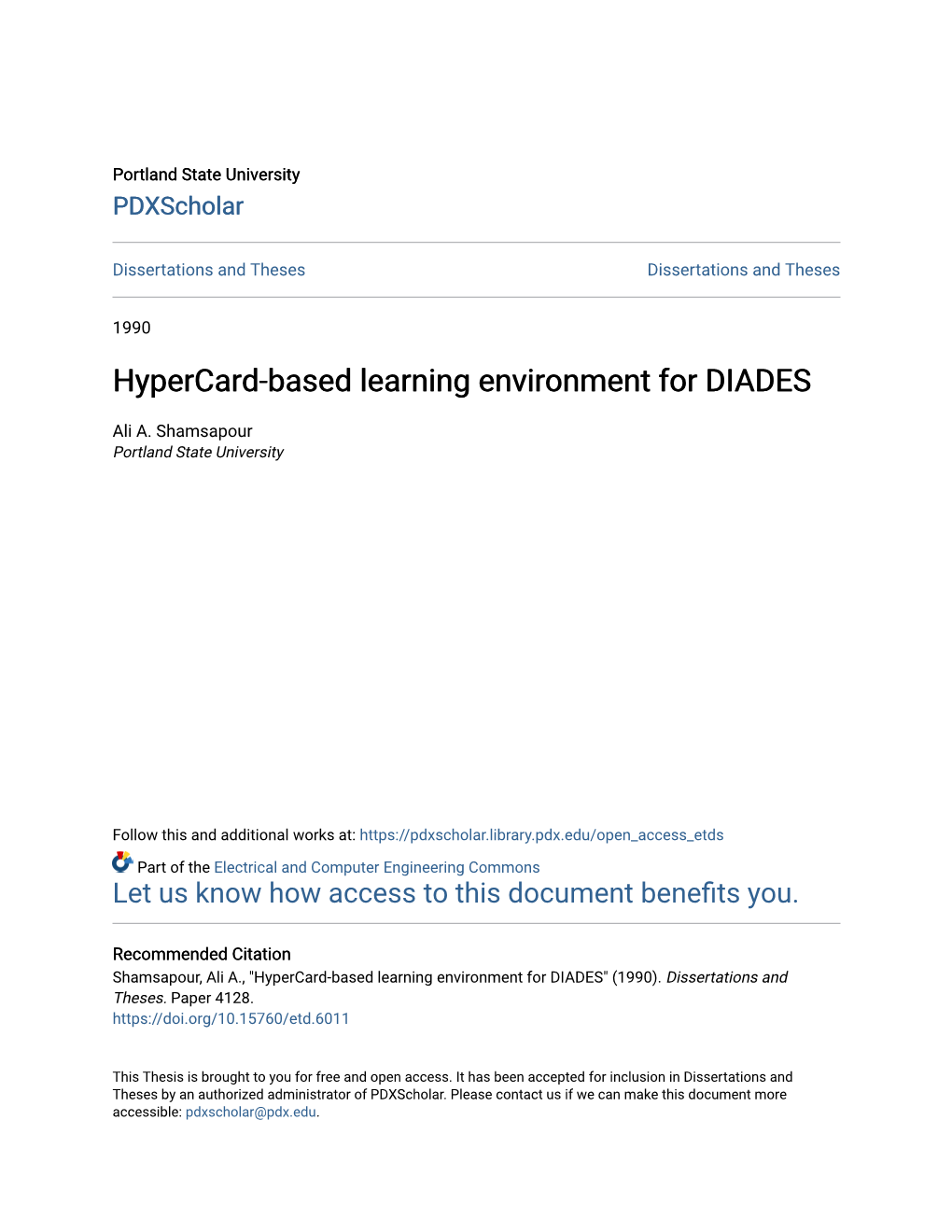 Hypercard-Based Learning Environment for DIADES