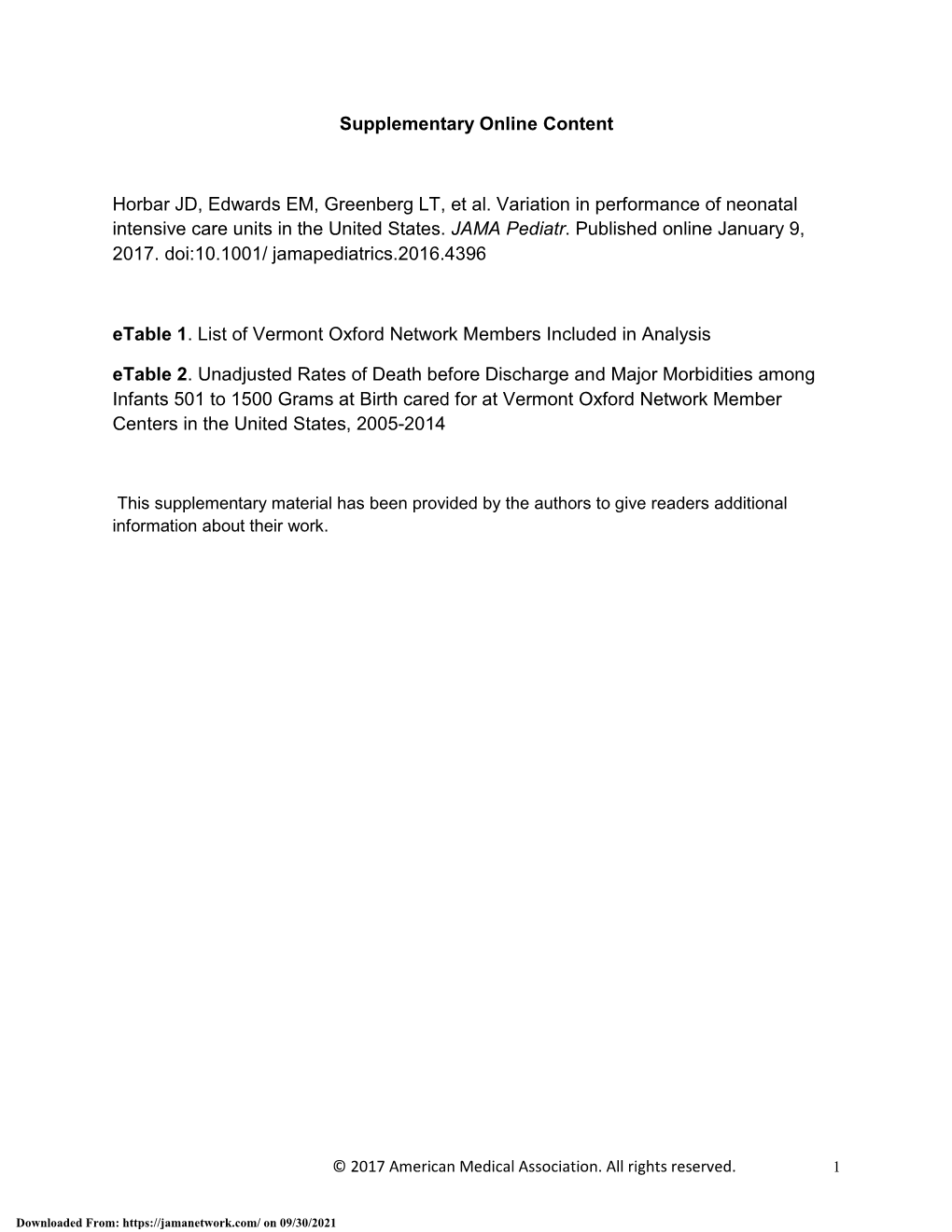 Variation in Performance of Neonatal Intensive Care Units in the United States