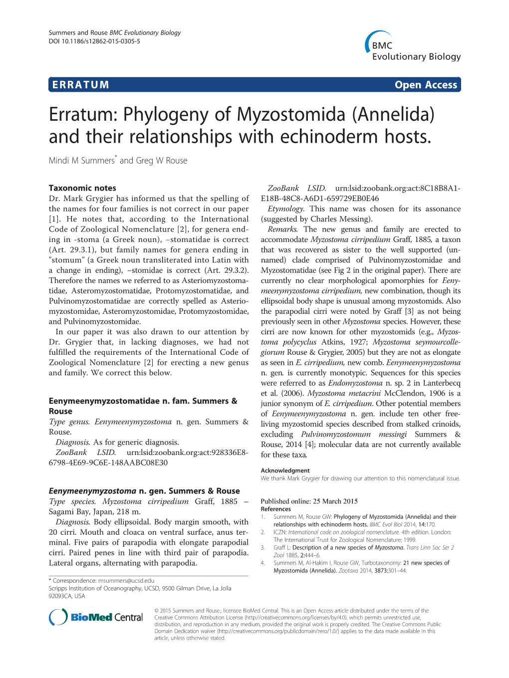 Phylogeny of Myzostomida (Annelida) and Their Relationships with Echinoderm Hosts